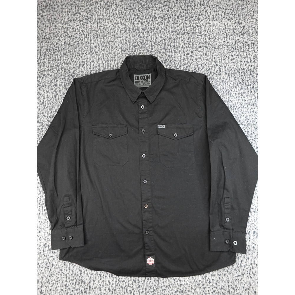 Dixxon Flannel Co Workforce Shirt Mens 2XL Black Long Sleeve Button Down D-Tech